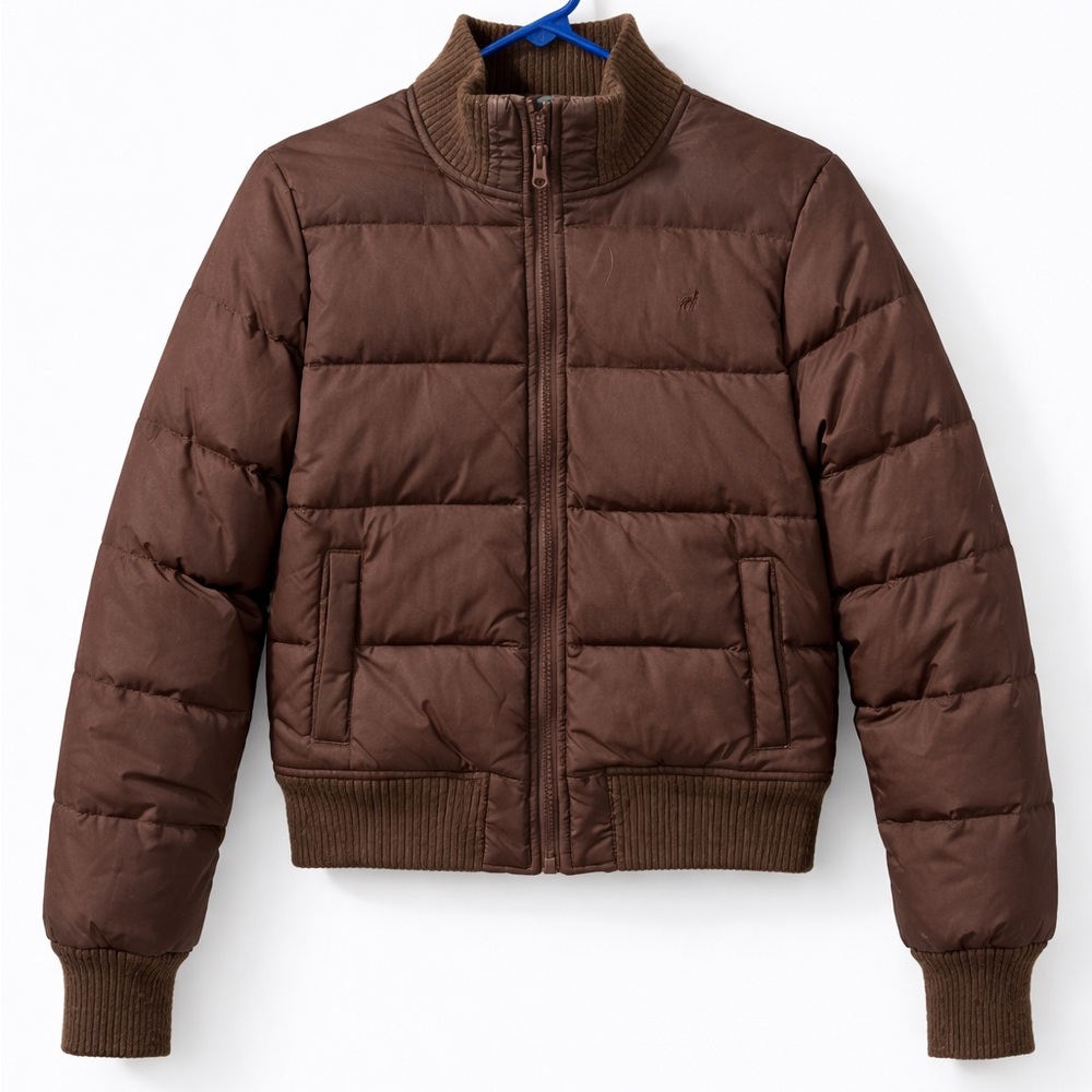 Old Navy Brown Puffer Jacket | Ribbed Knit Trim | Size Small 🤎🧸 - Picture 2 of 3